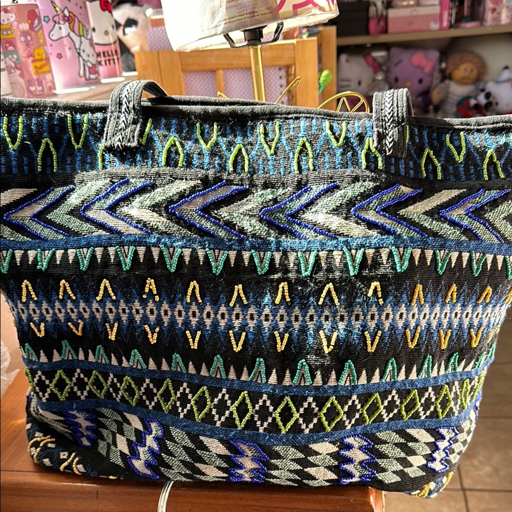 Multicolor Patterned Tote Bag